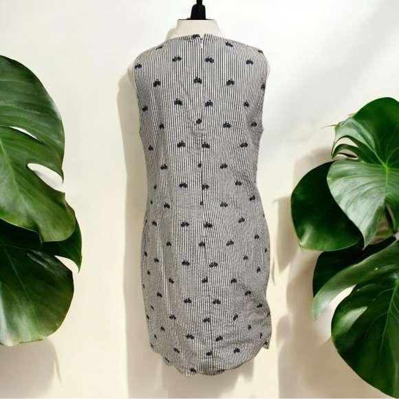 Cynthia Rowley Striped Seersucker Bicycle Bike Embroidered Print Dress Size 6 - Picture 3 of 7